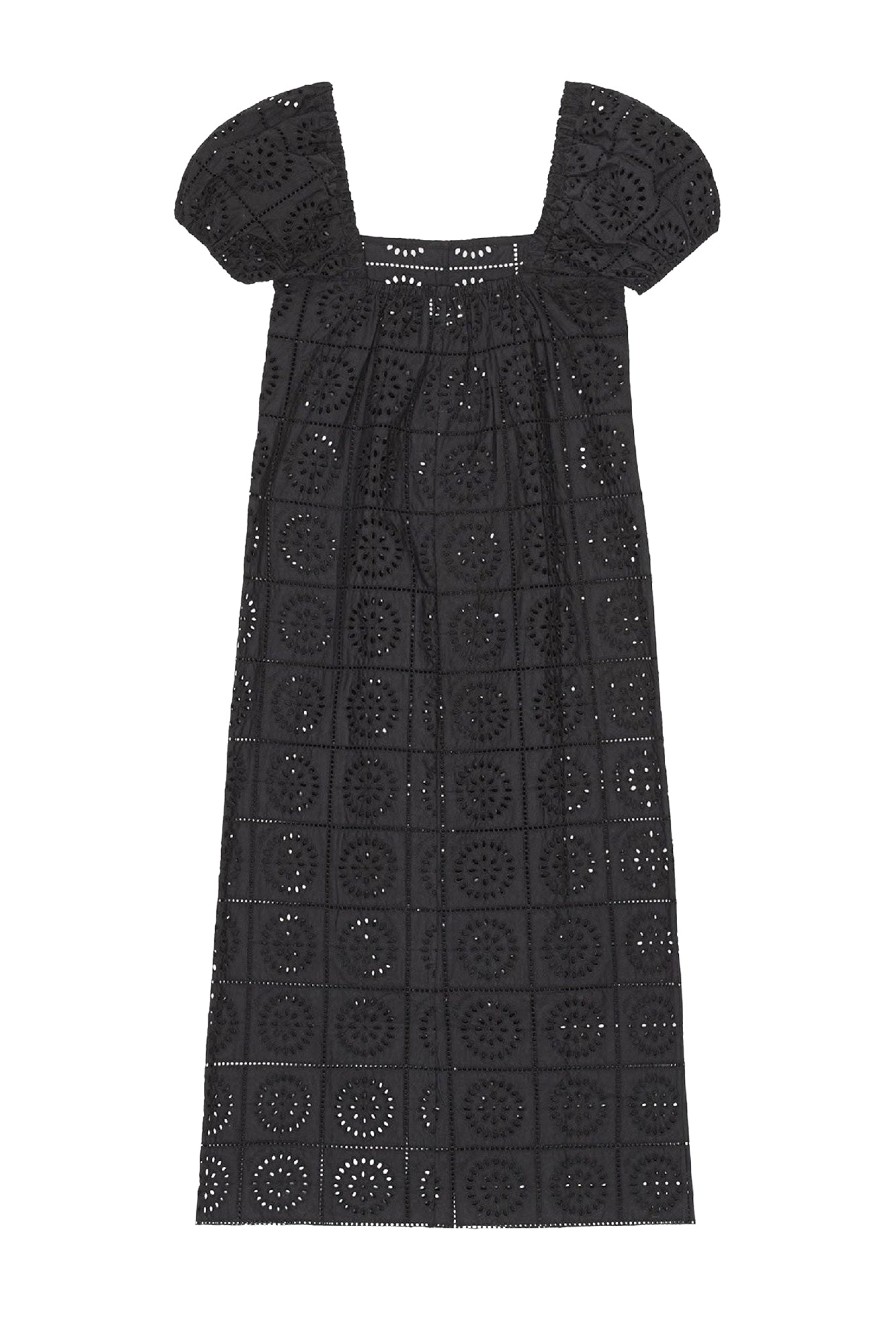 Broderie anglaise midi dress - Black