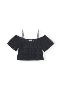 Top en broderie anglaise - Black