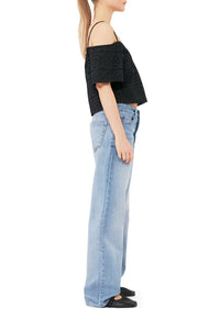 Top in broderie anglaise - Black