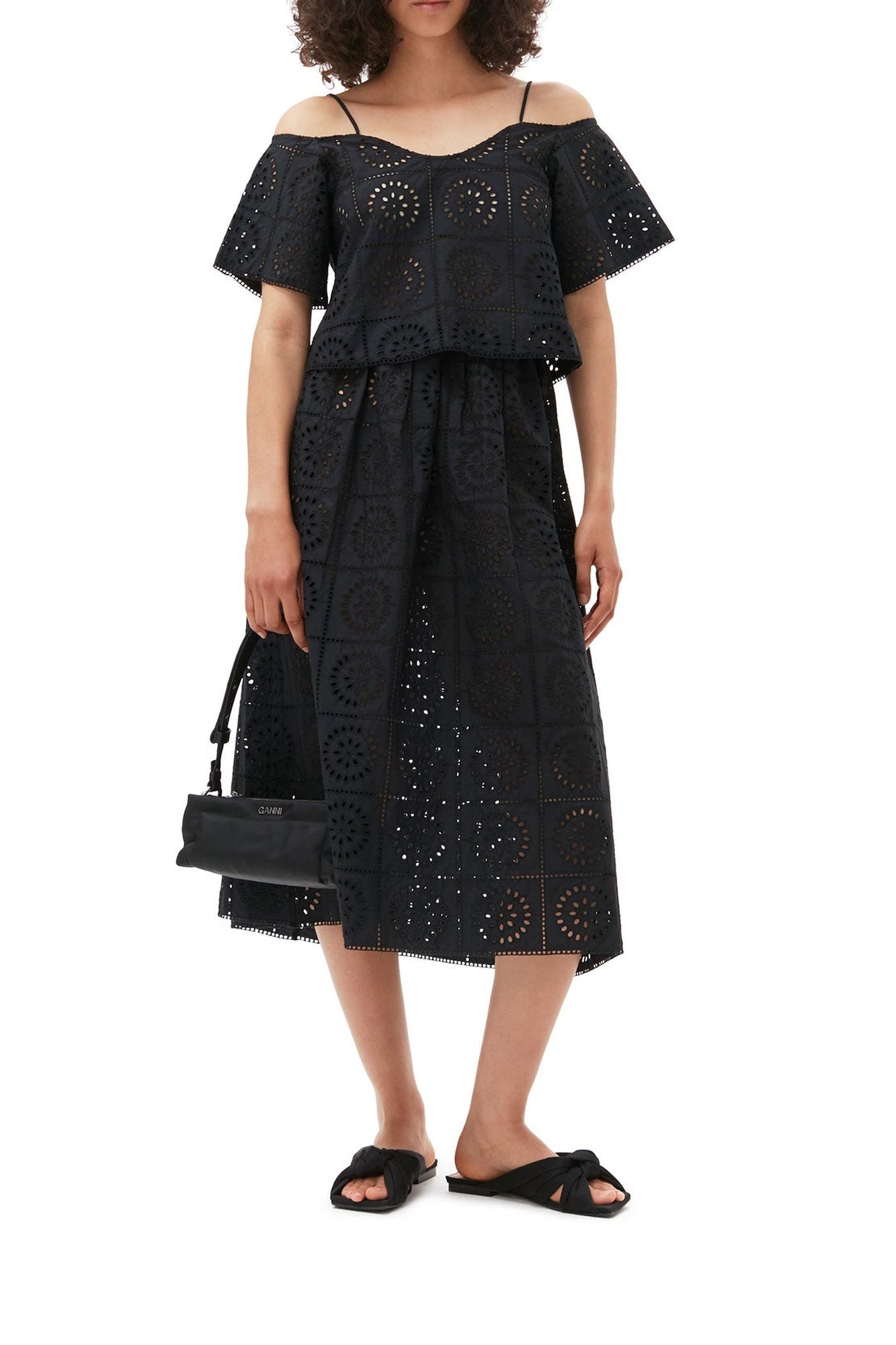 Top in broderie anglaise - Black