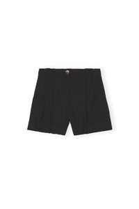 Short drapé en tissu mélangé - Black