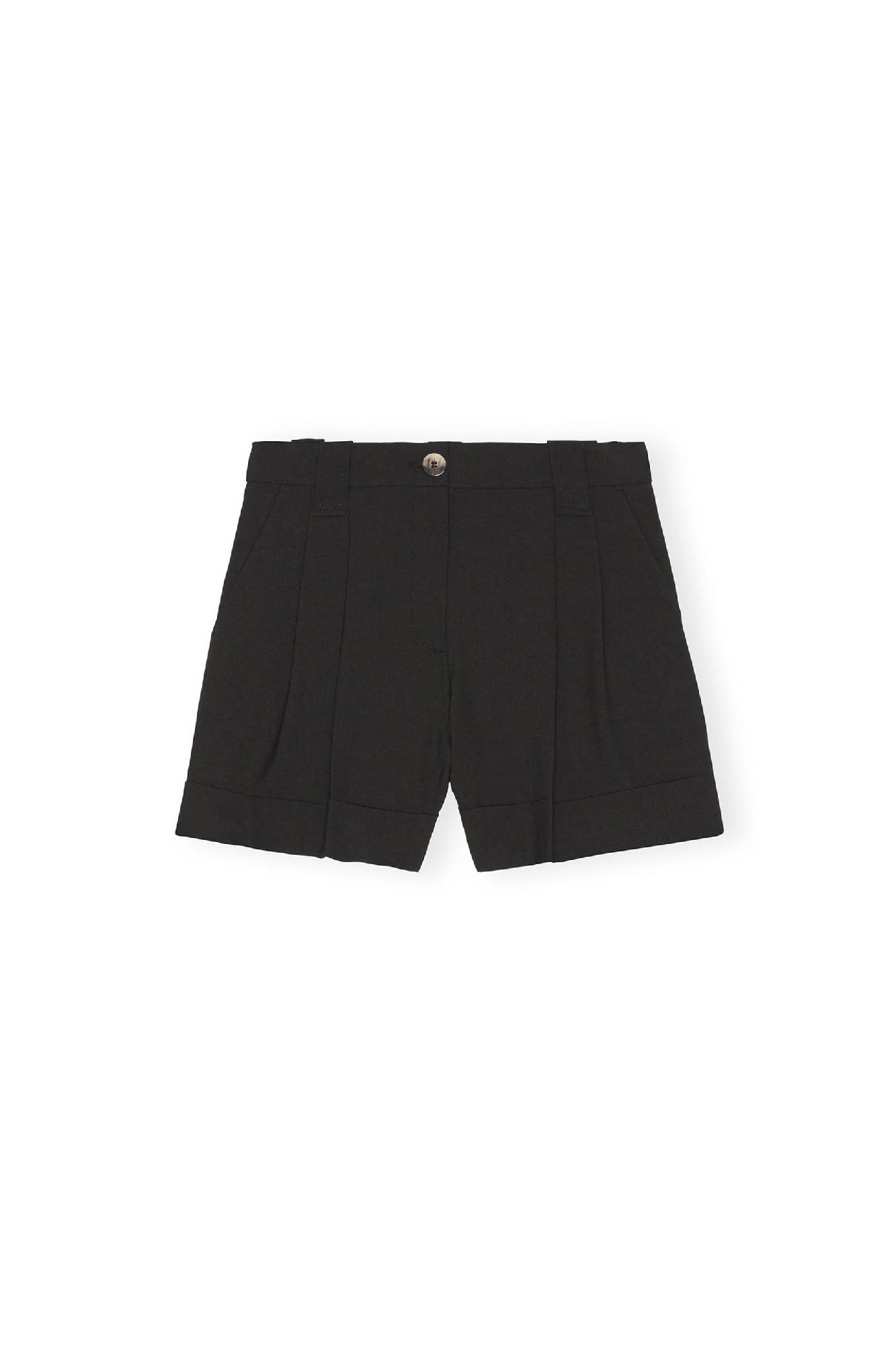 Short drapé en tissu mélangé - Black