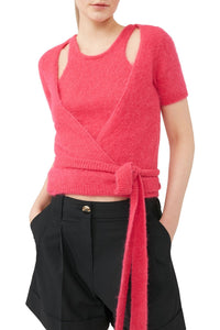 Short drapé en tissu mélangé - Black