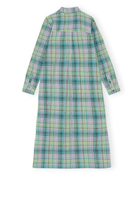 Robe chemise à carreaux en crêpe - Lagoon