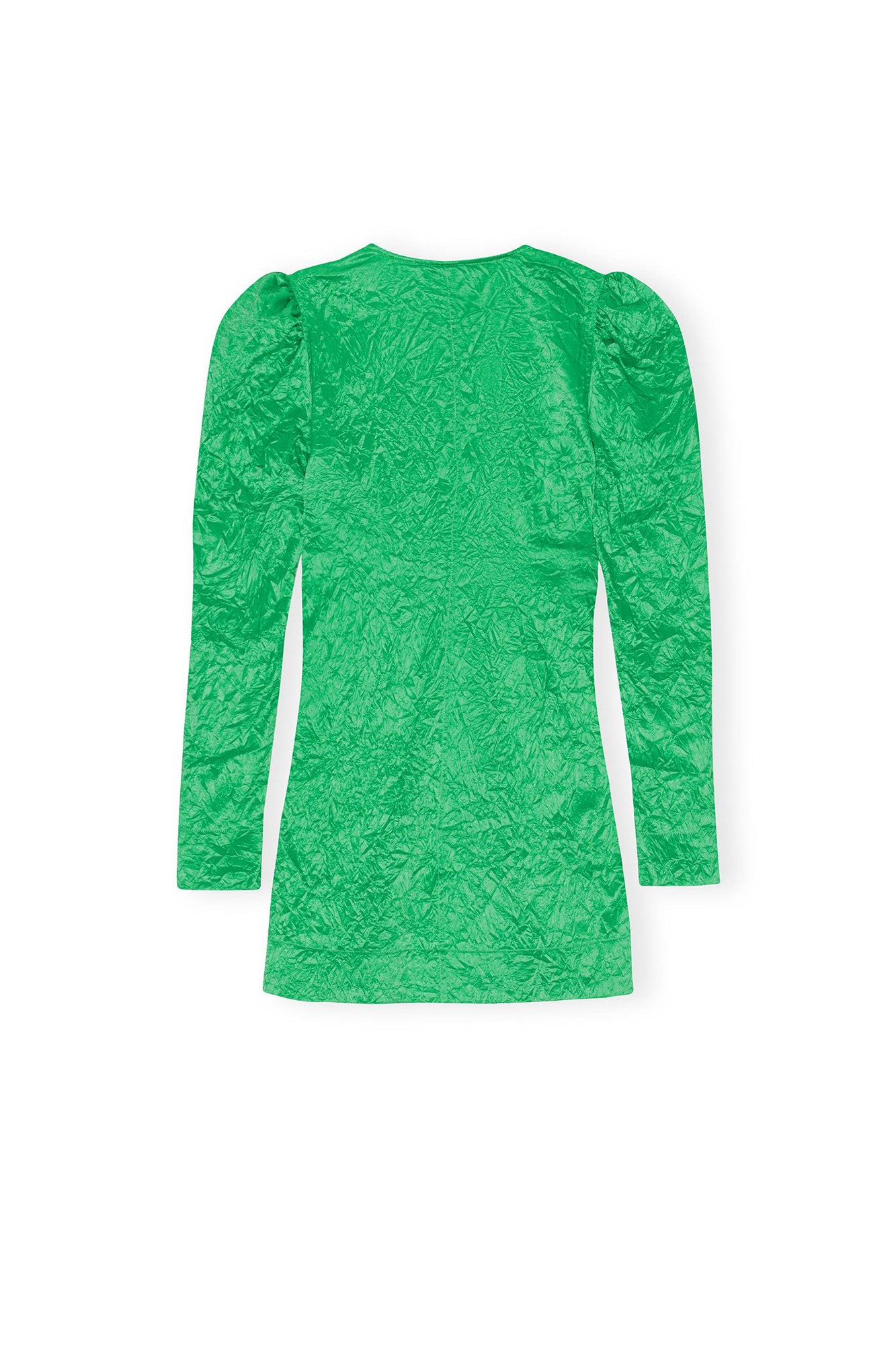 Robe courte à col V fluide en satin - Bright Green