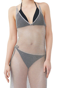 Robe ornementée en maille - Silver