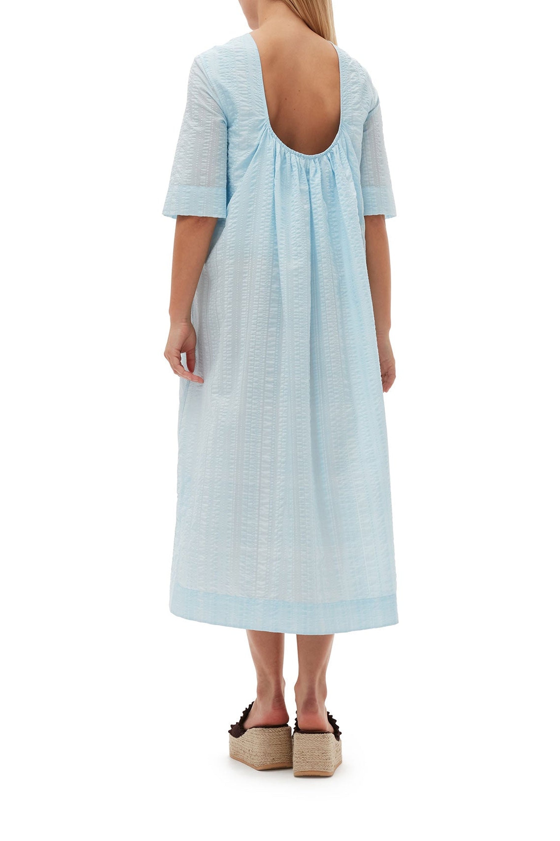 Robe longue à carreaux en crêpe - Ice Water