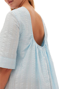 Robe longue à carreaux en crêpe - Ice Water