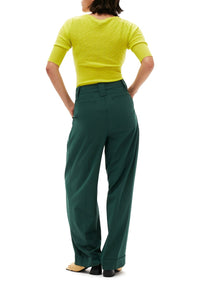 Pantalon plissé drapé en tissu mélangé - Trekking Green