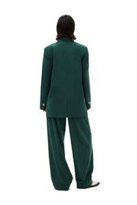Pantalon plissé drapé en tissu mélangé - Trekking Green