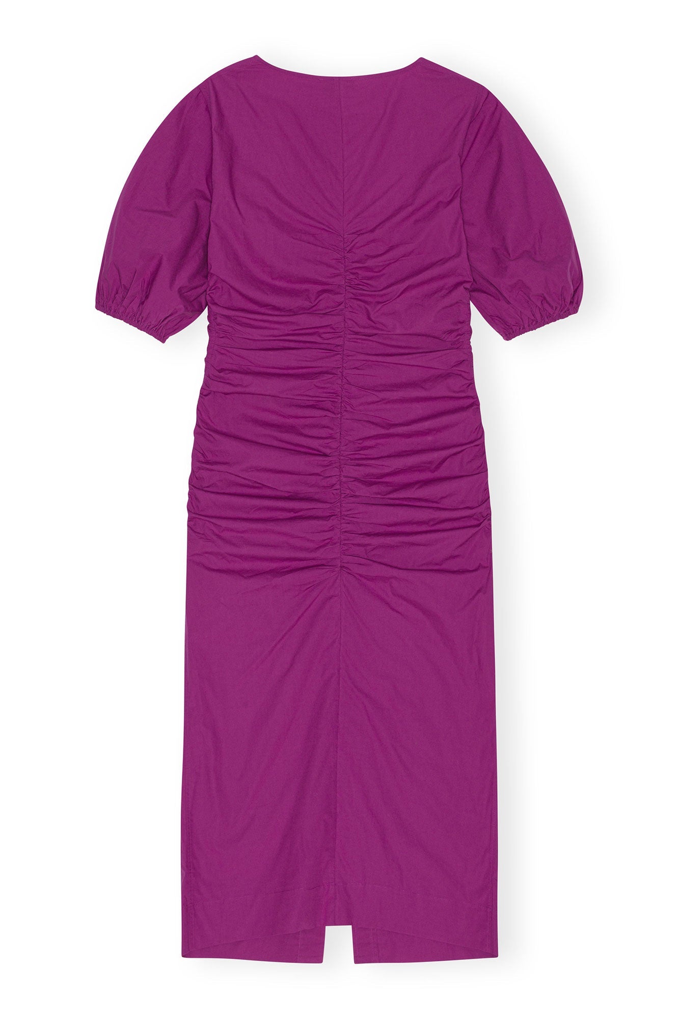 Robe longue froncée à col ouvert - Purple Wine