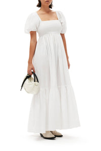 Smocked maxi dress - Bright White