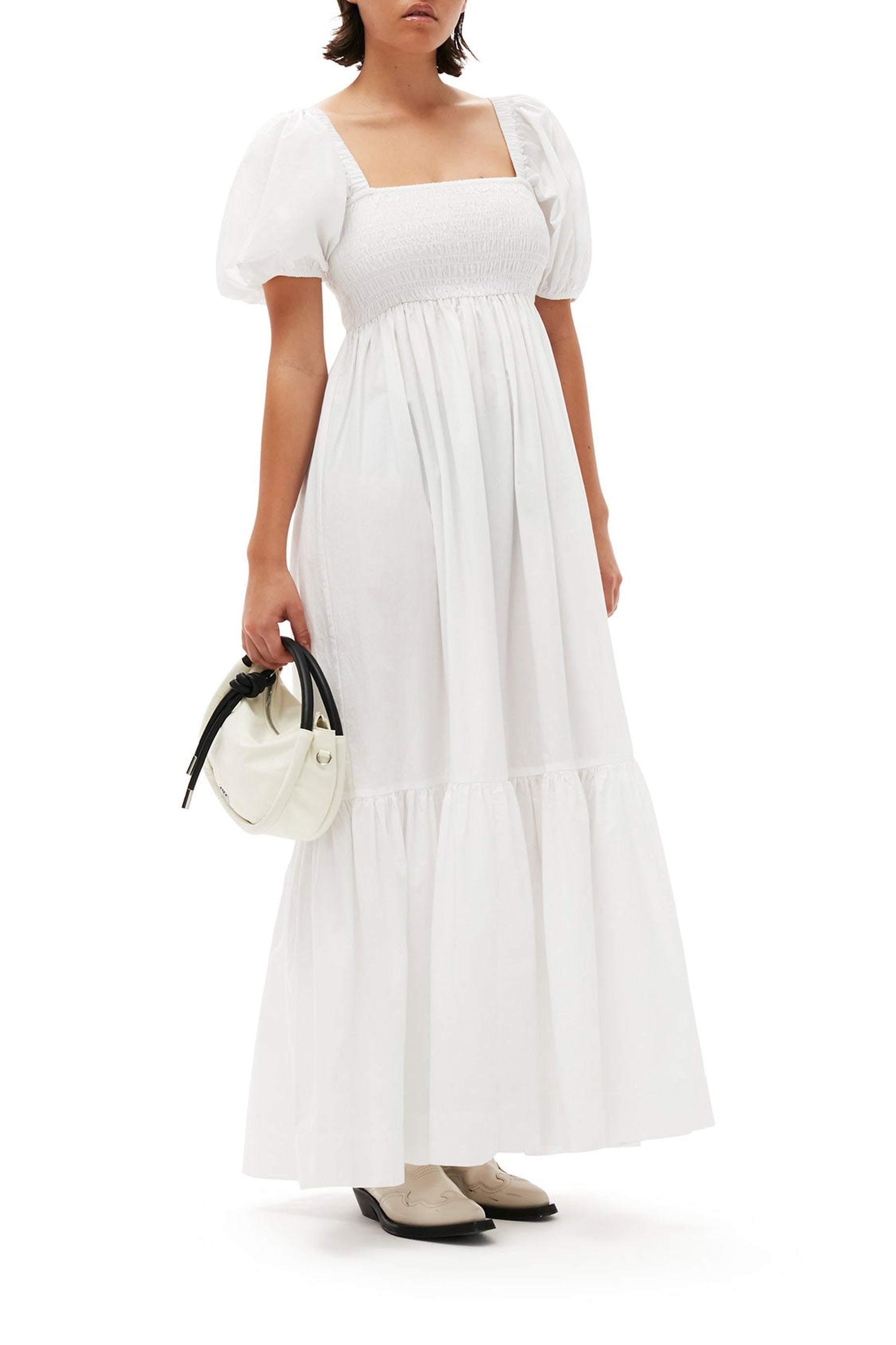 Smocked maxi dress - Bright White
