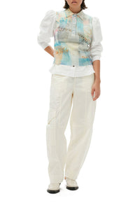Pantalon incurvé élastique - Egret