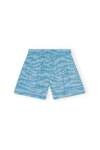 Short élastique en coton imprimé - Ethereal Blue