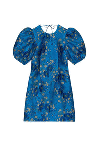 Robe courte à dos ouvert 3D en jacquard - Brilliant Blue