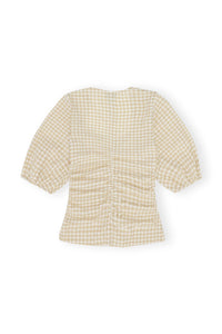 Blouse froncée en crêpe - Pale Khaki