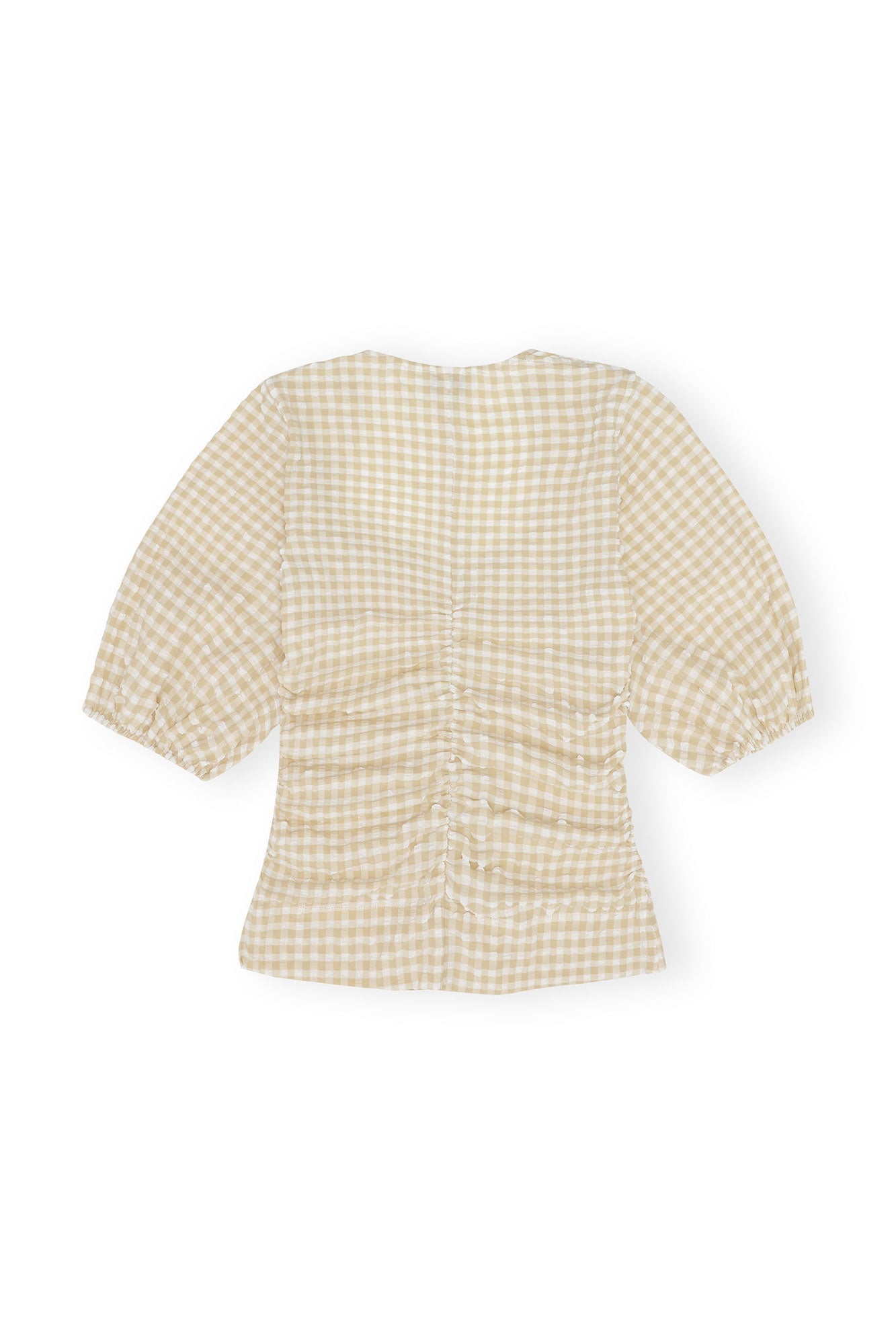 Blouse froncée en crêpe - Pale Khaki