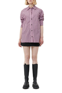 Chemise raglan oversize à rayures en coton - Bonbon