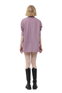 Chemise raglan oversize à rayures en coton - Bonbon