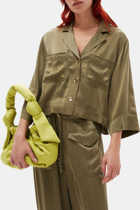 Short satin shirt - Aloe