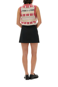 Jupe courte de tailleur en coton - Black