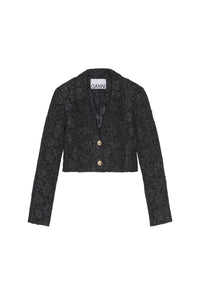 Blazer court en jacquard - Black