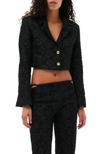 Blazer court en jacquard - Black