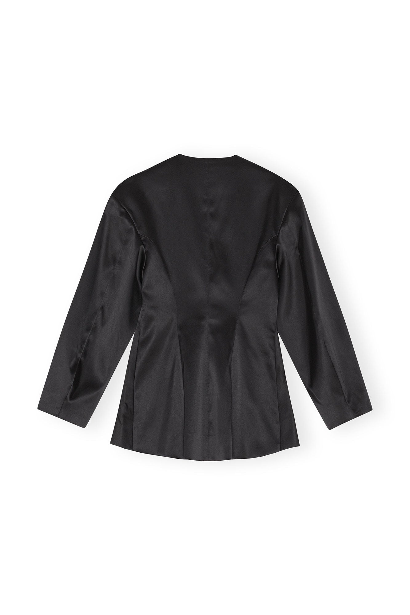 Fitted satin blazer - Black