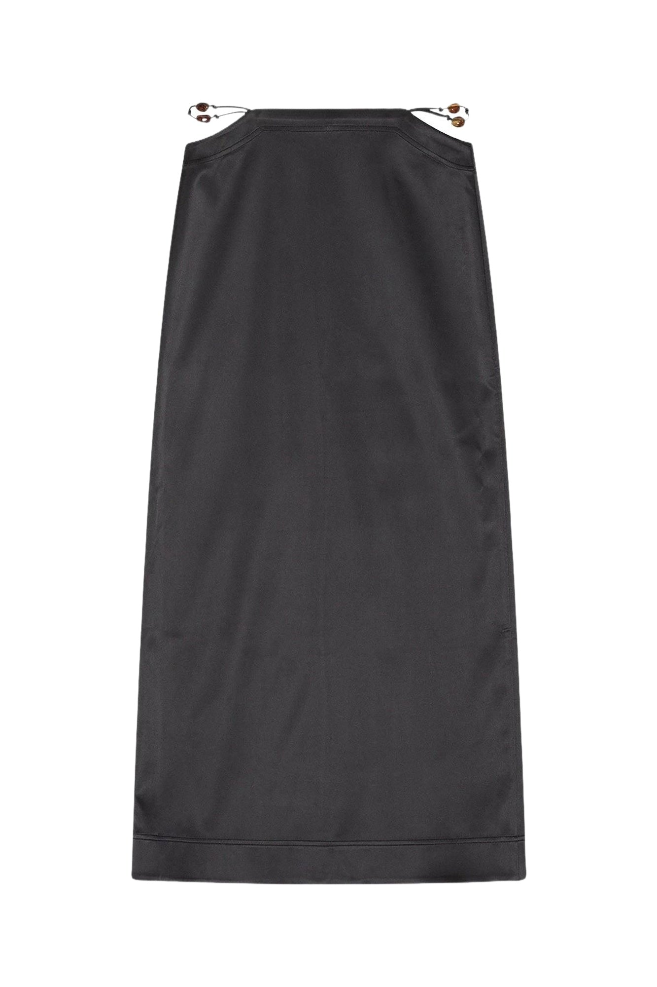 Long satin skirt - Black