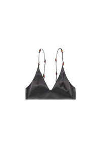 Brassière à fines bretelles en satin - Black
