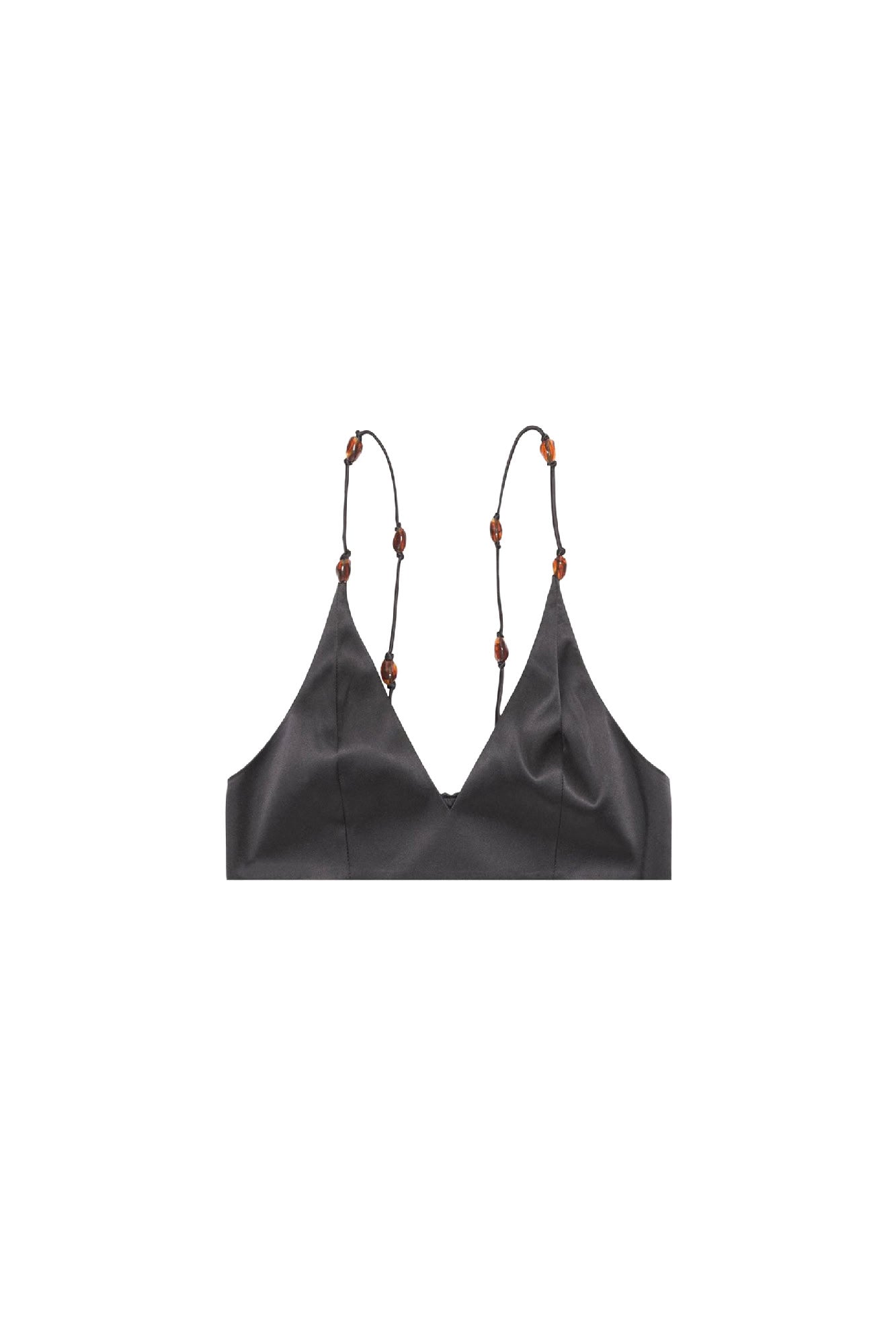 Brassière à fines bretelles en satin - Black