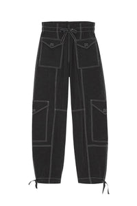 Pantalon taille haute à poches - Black