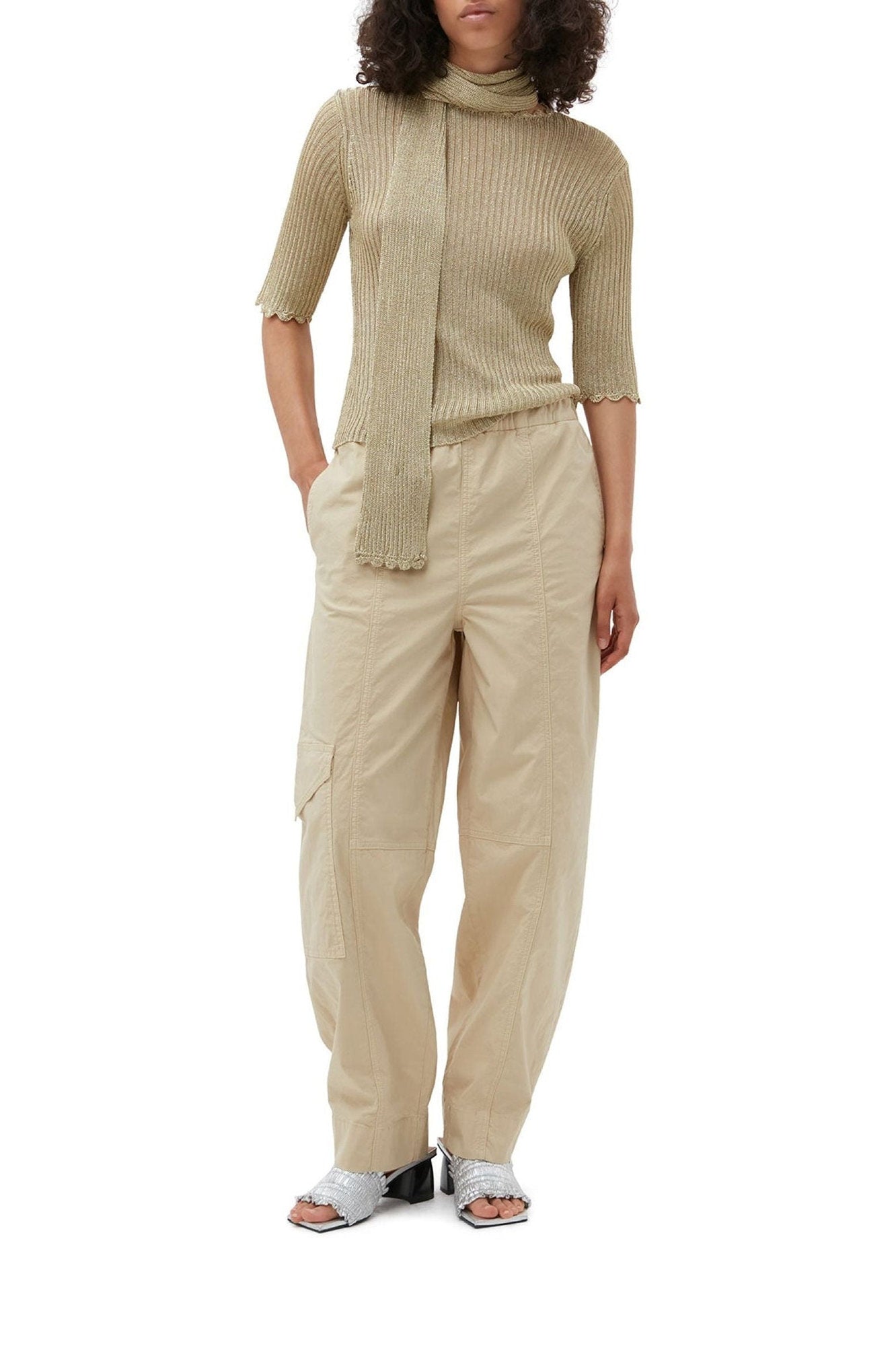 Pantalon incurvé élastique - Pale Khaki