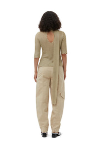 Pantalon incurvé élastique - Pale Khaki