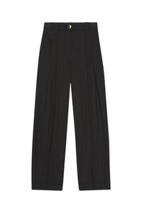 Pleated trousers with a mid-rise waist - Black