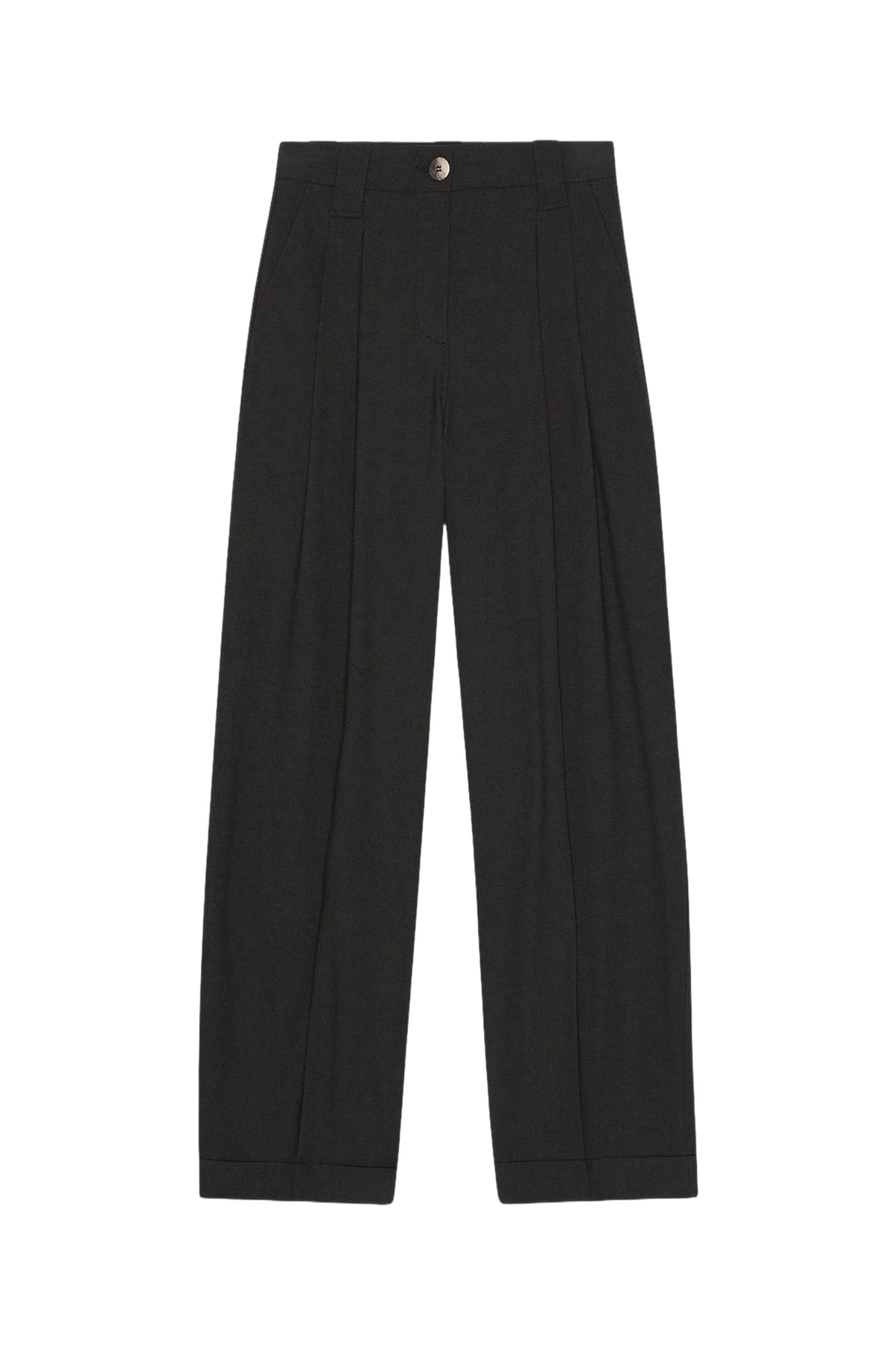 Pleated trousers with a mid-rise waist - Black