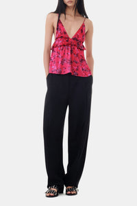 Pleated trousers with a mid-rise waist - Black