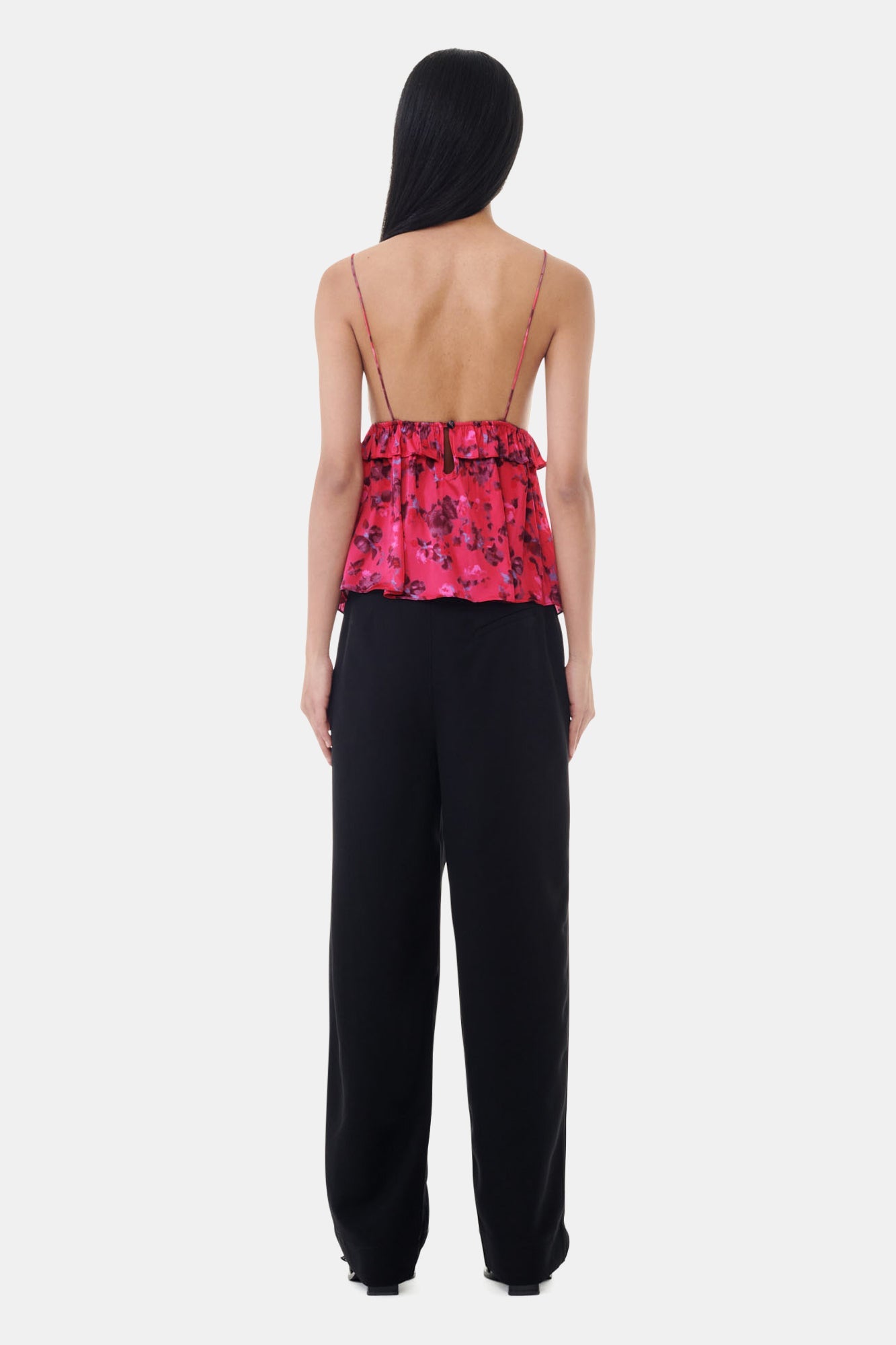 Pleated trousers with a mid-rise waist - Black