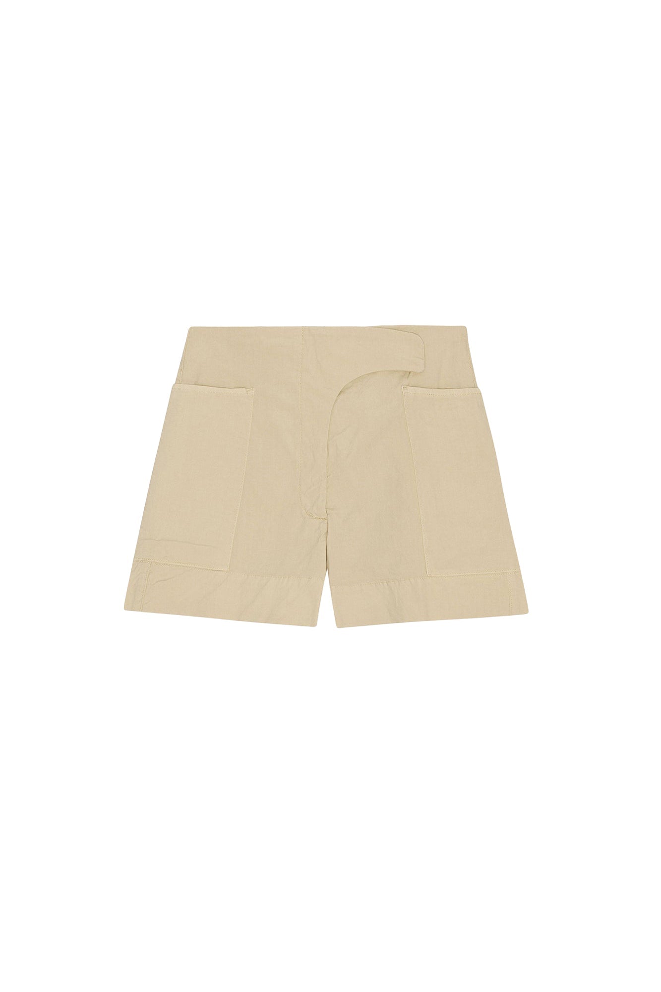 High-waisted cotton shorts - Pale Khaki