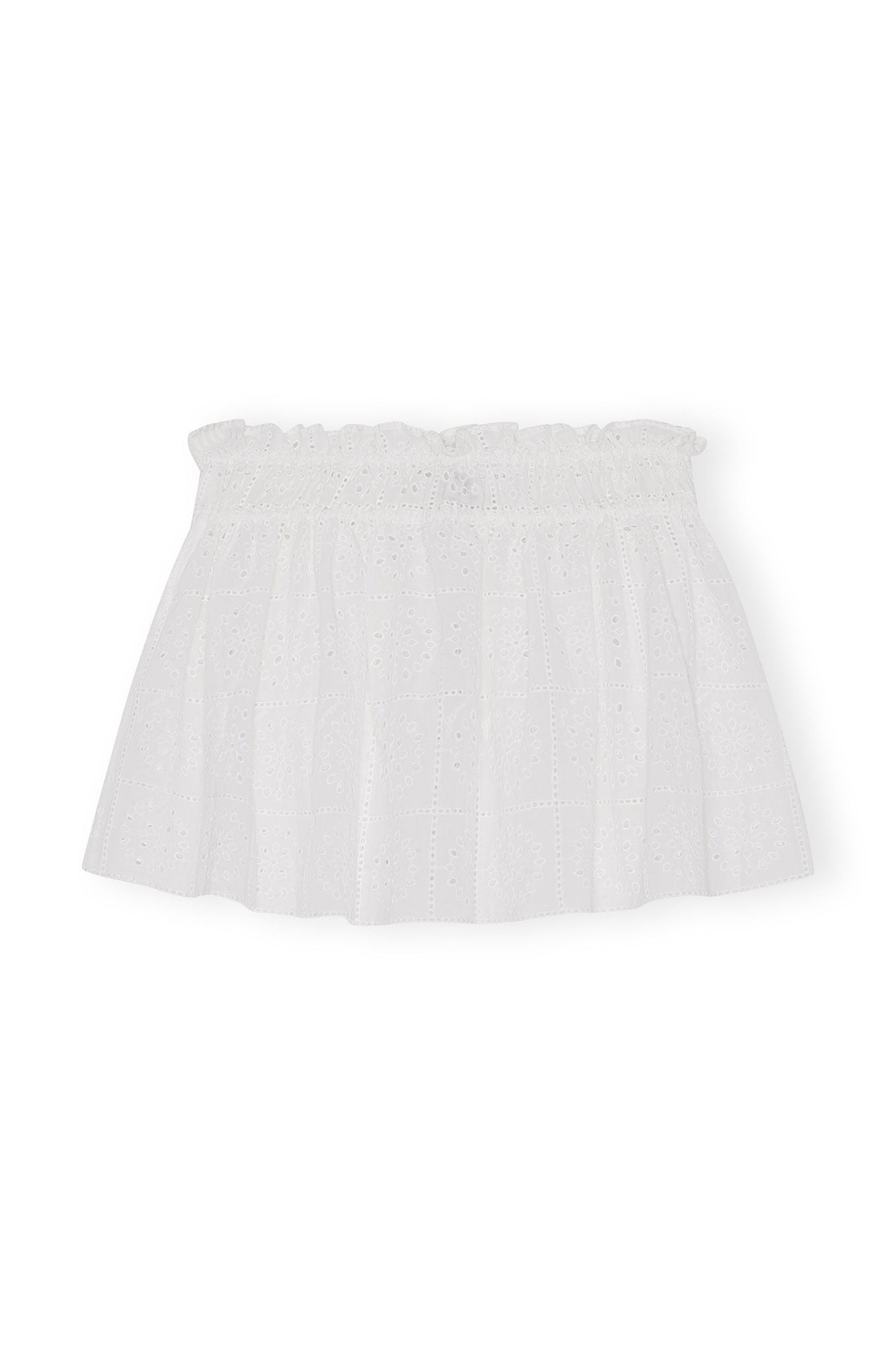 Short skirt in broderie anglaise - Bright White