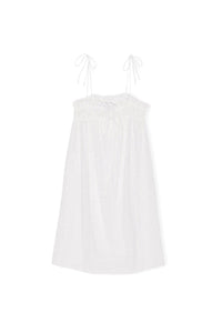 Robe courte à bretelles en broderie anglaise - Bright White