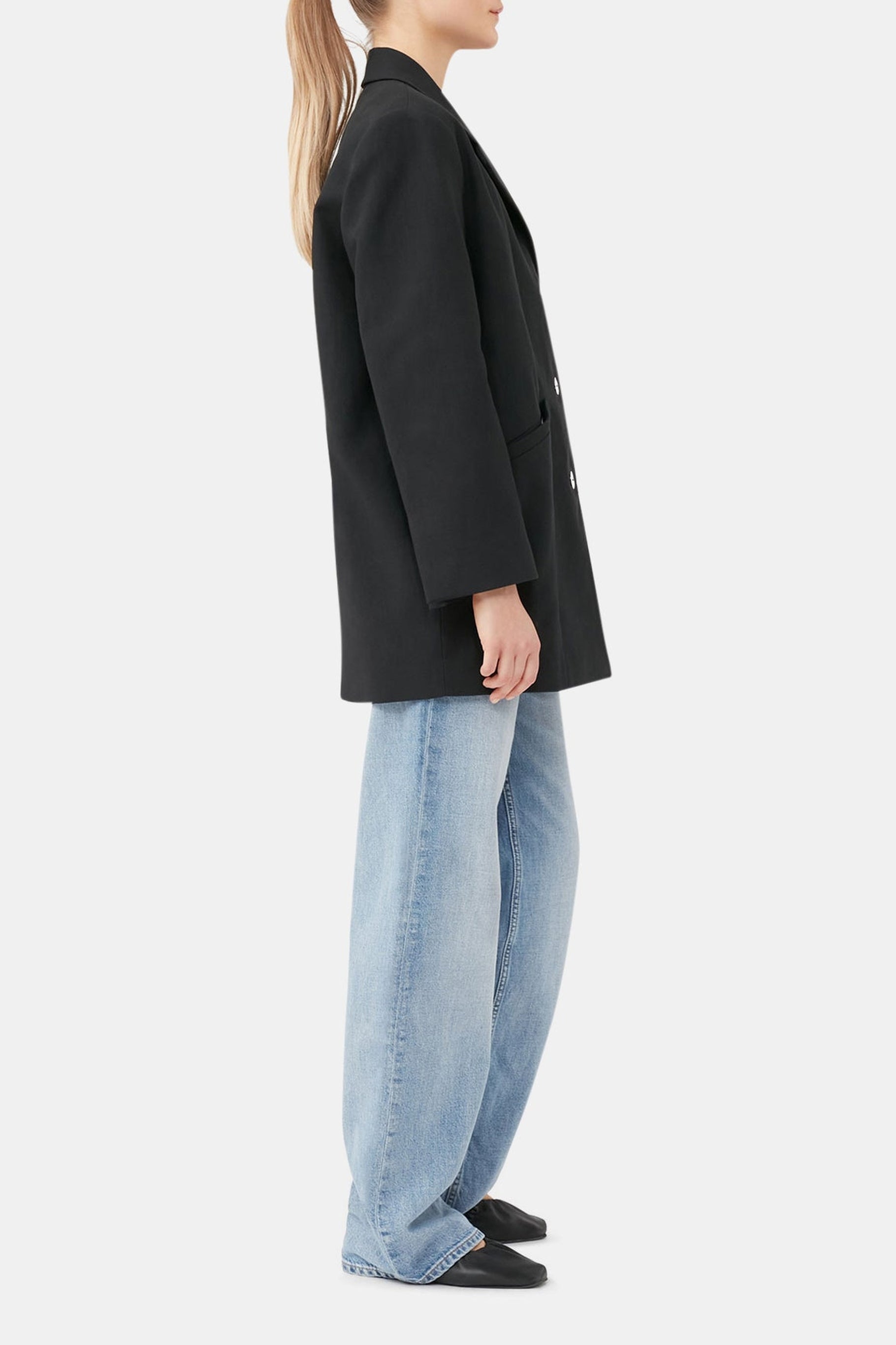 Blazer oversize en coton - Black