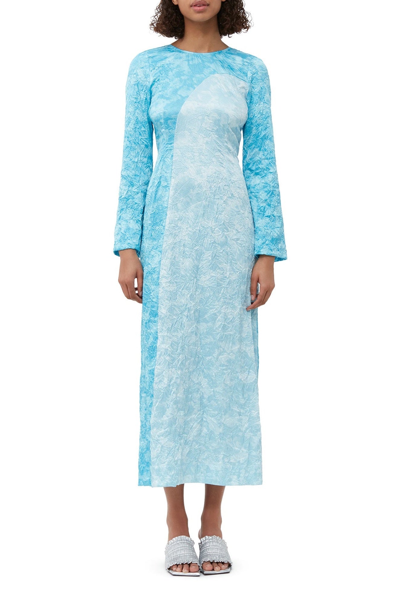 Fluid satin maxi dress - Ethereal Blue