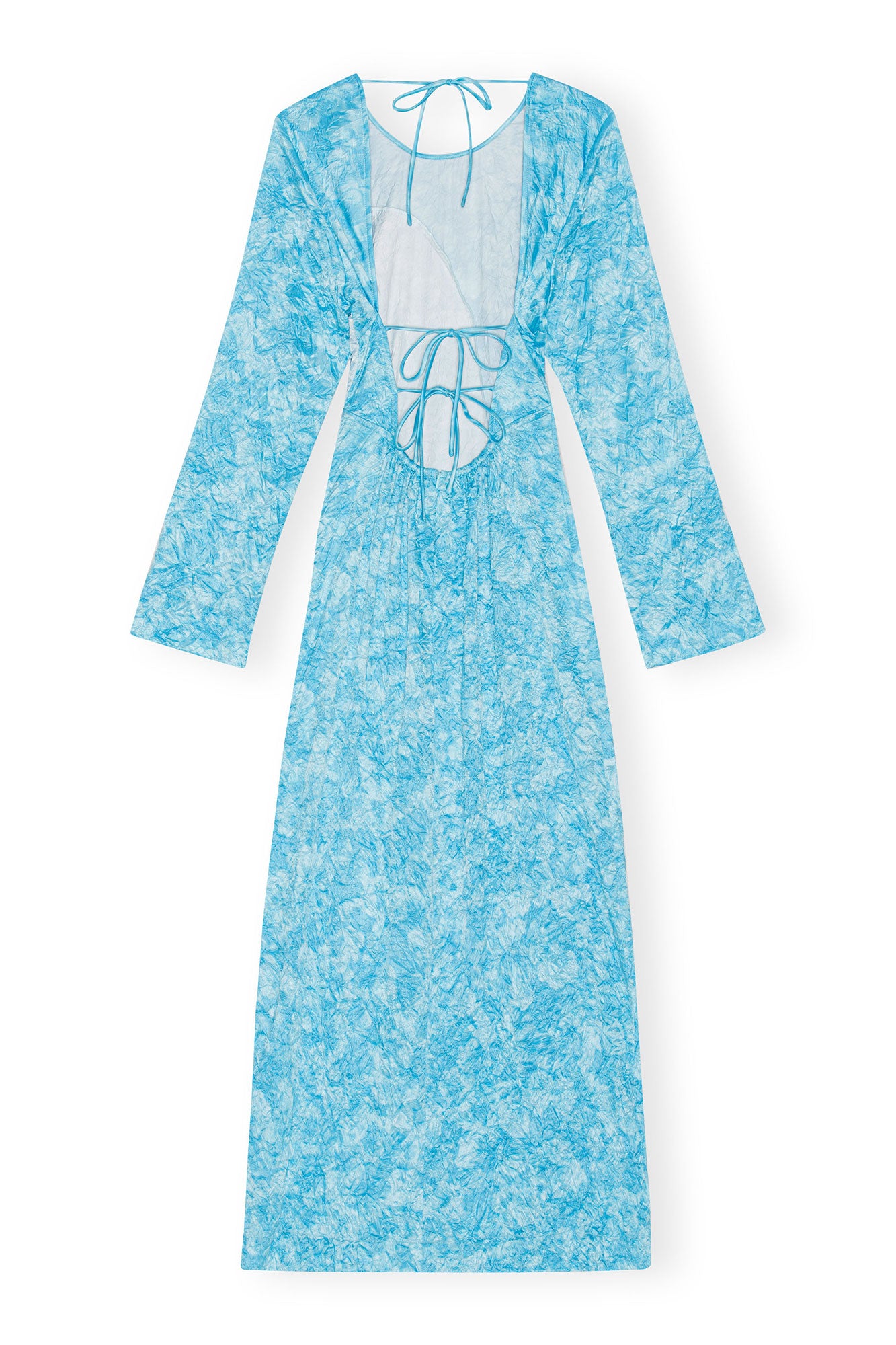 Robe longue fluide en satin - Ethereal Blue