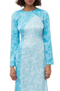 Fluid satin maxi dress - Ethereal Blue