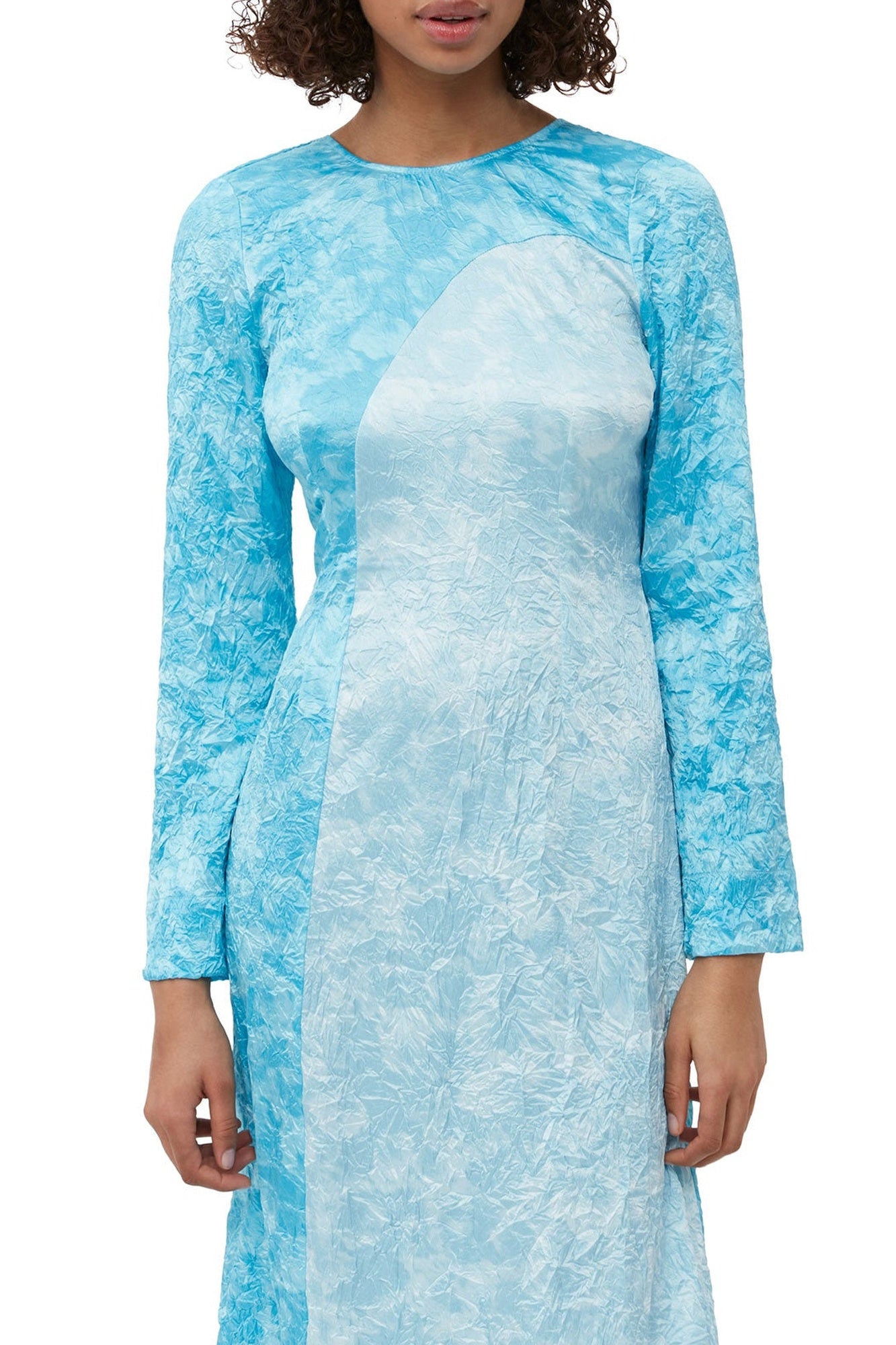 Fluid satin maxi dress - Ethereal Blue