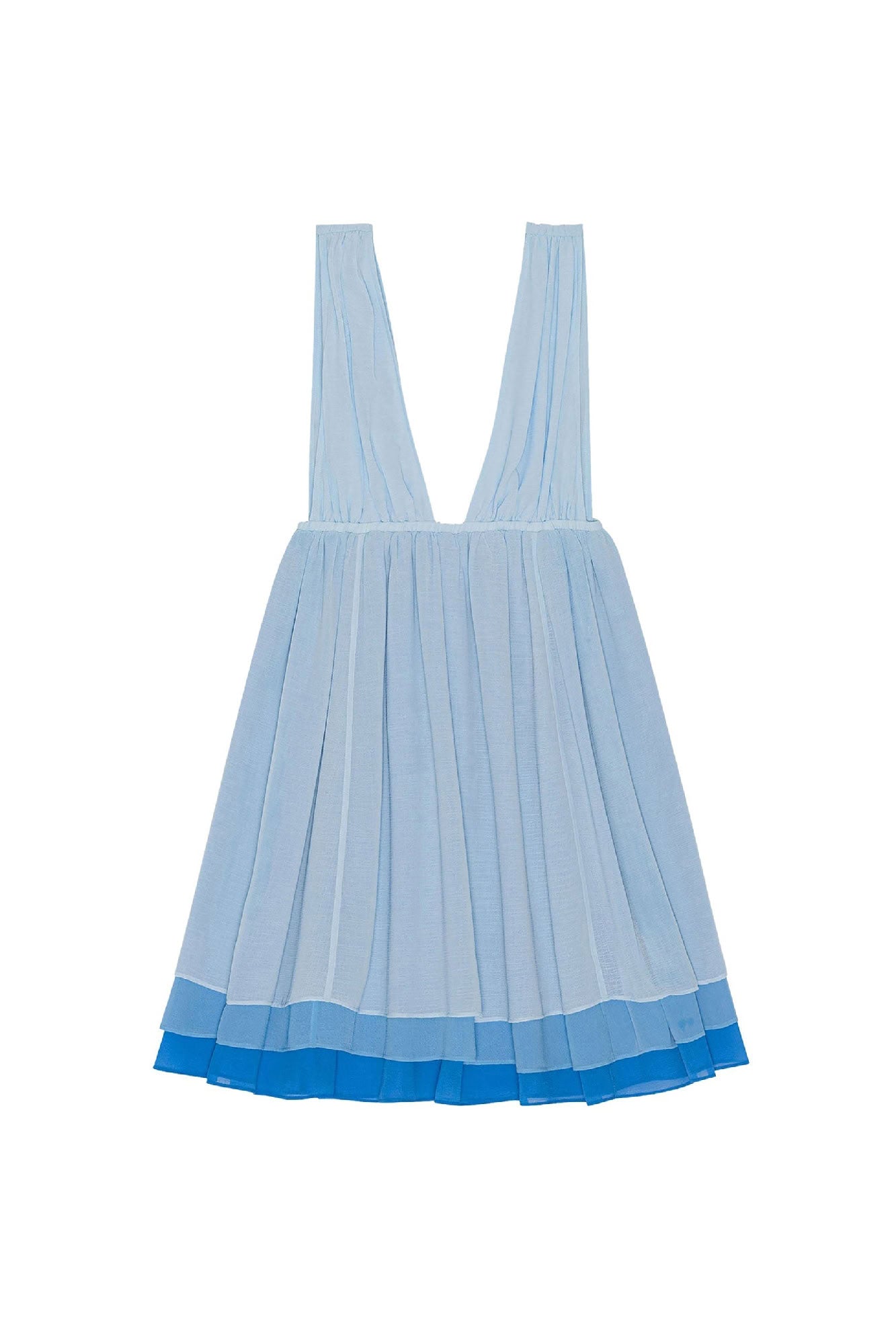Short dress with thick straps - Ethereal Blue