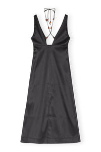 Satin halter dress - Black