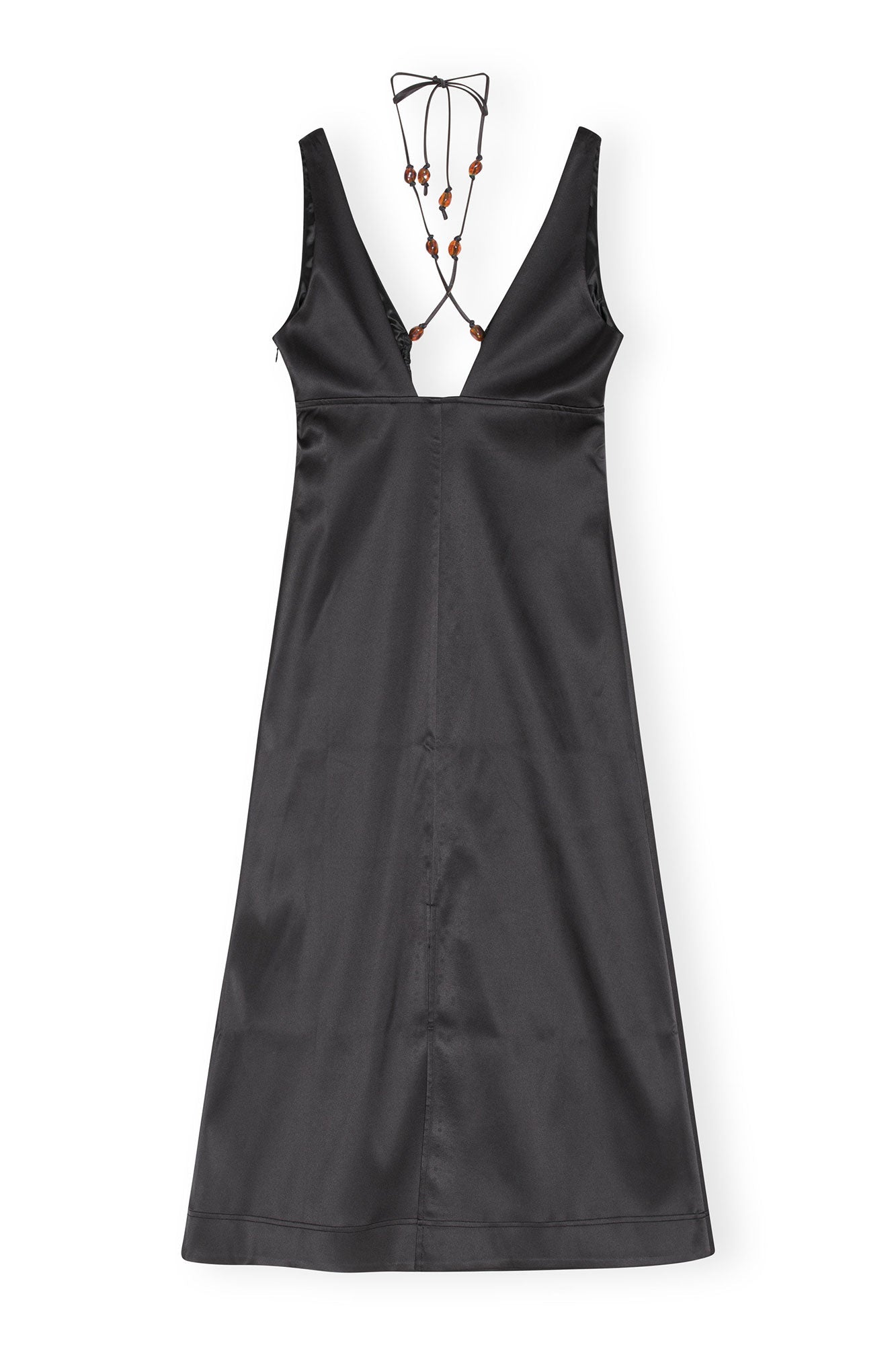 Satin halter dress - Black